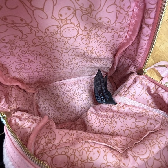Loungefly Sanrio My Melody & Flat Mouse Plush Mini Backpack Pink Sherpa Kawaii - Picture 15 of 16